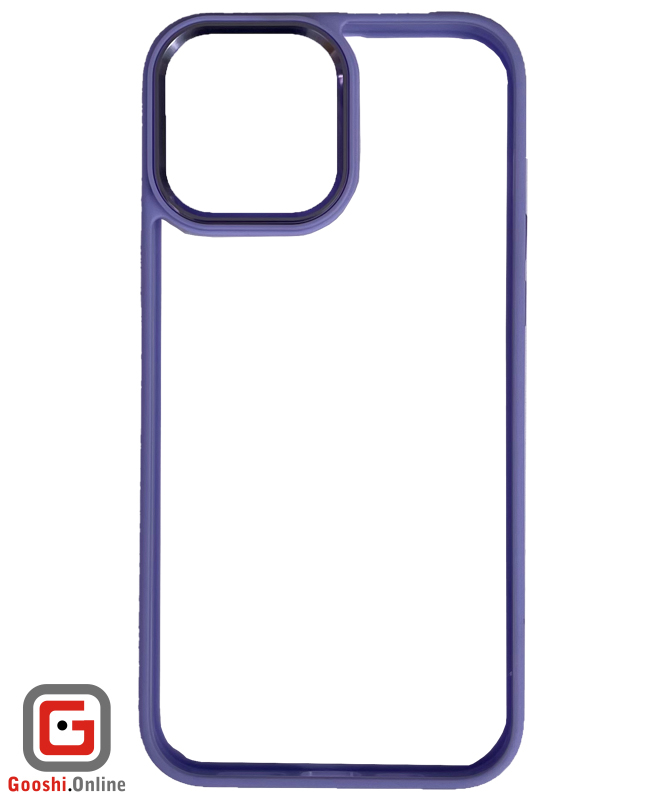 کاور مناسب گوشی موبایل اپل مدل iphone 13 pro max رنگ بنفش از نمای روبروی قاب
