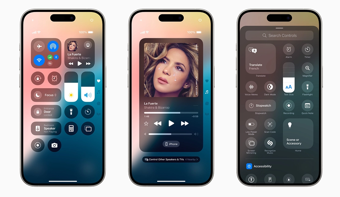 نمایش بخش‌های مختلف کاربری گوشی آیفون با سیستم‌عامل iOS18