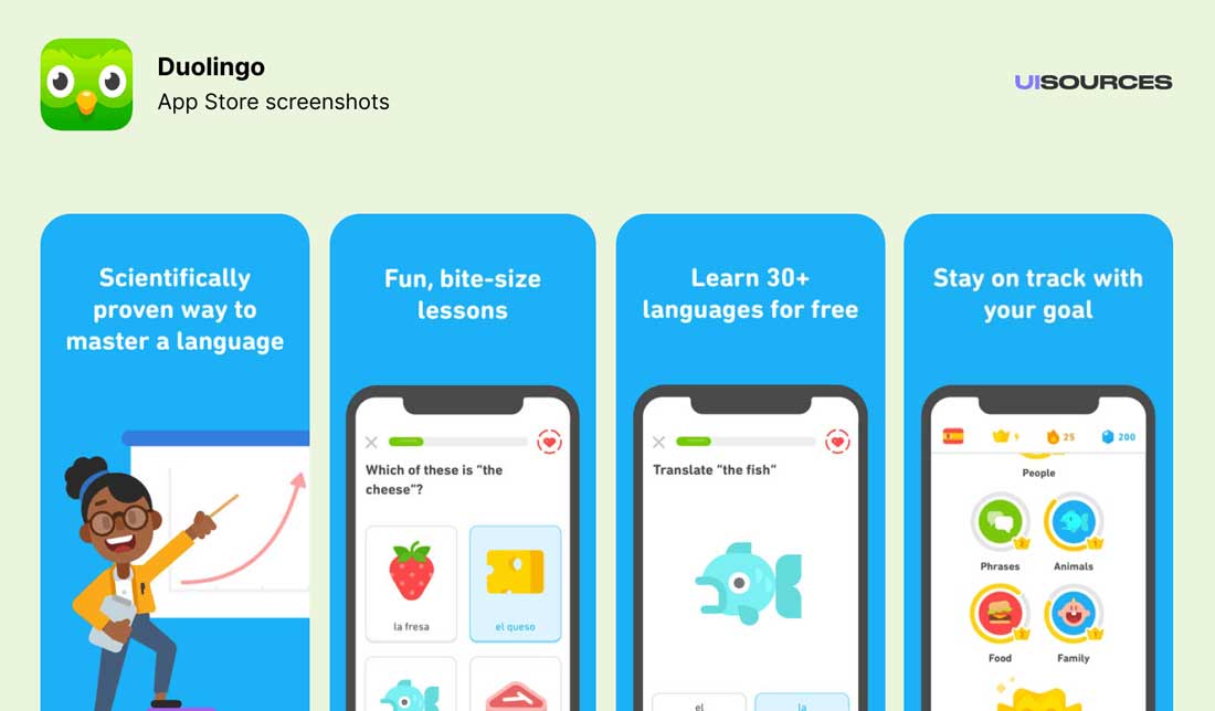 اپلیکیشن Duolingo برای آموزش زبان