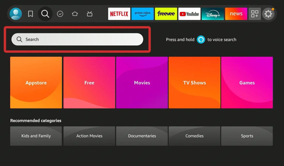 کنترل پنل تلویزیون هوشمند Fire TV