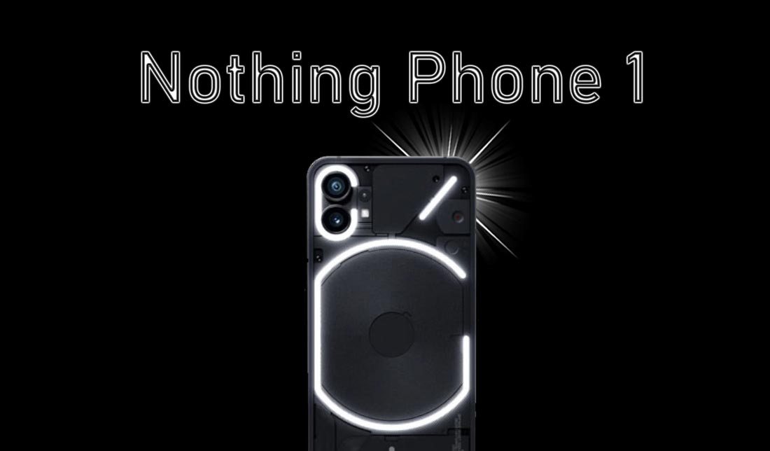 گوشی nothing phone 1 در رنگ مشکی از نمای پشت
