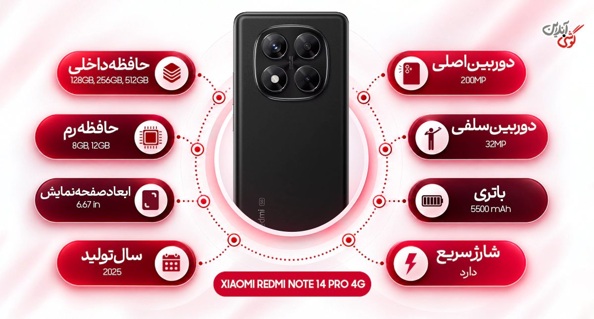گوشی شیائومی ردمی نوت 14 پرو 4G 