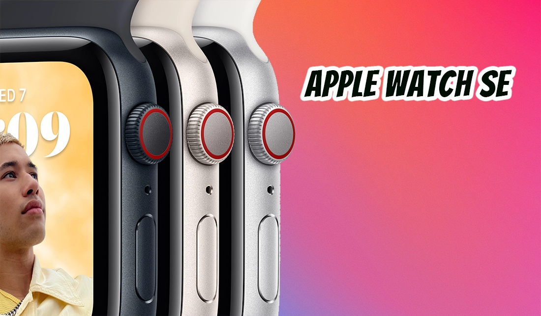 نمای بسیار نزدیک ساعت هوشمند Apple Watch SE