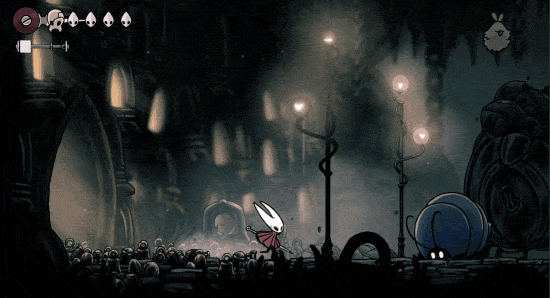 تصویر متحرک از یک صحنه از بازی Hollow Knight