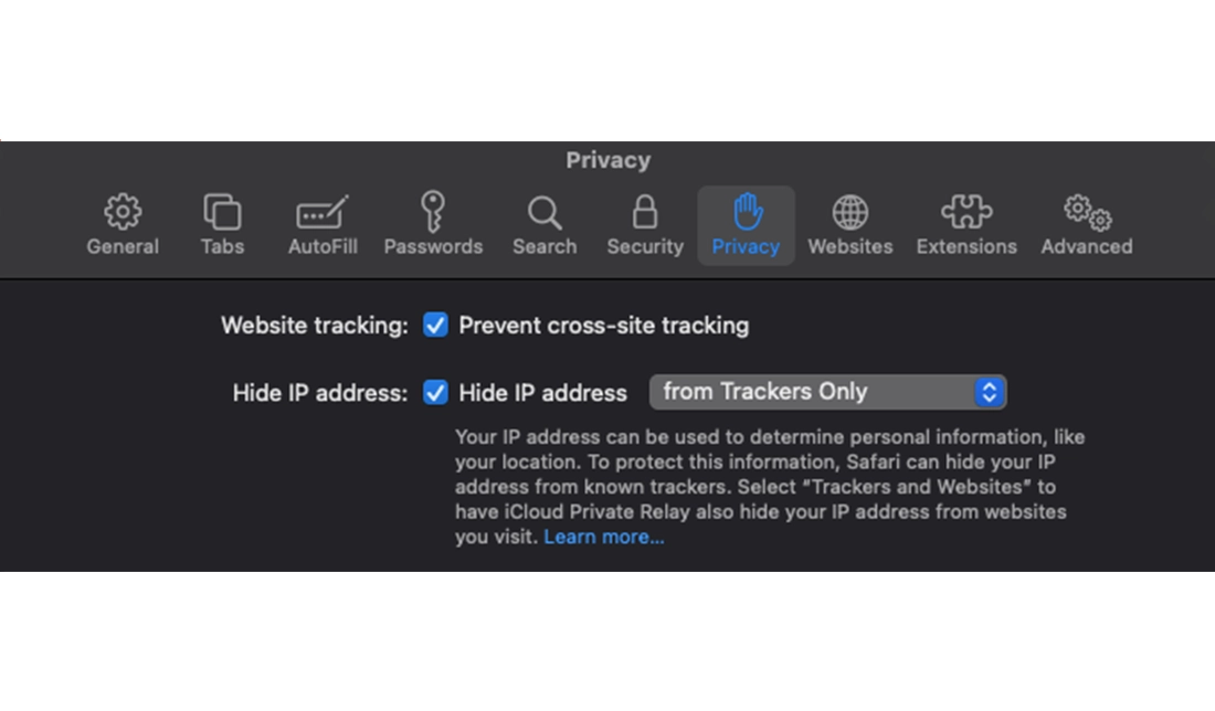 آموزش فعال کردن گزینه Prevent cross-site tracking در سیستم‌عامل مک