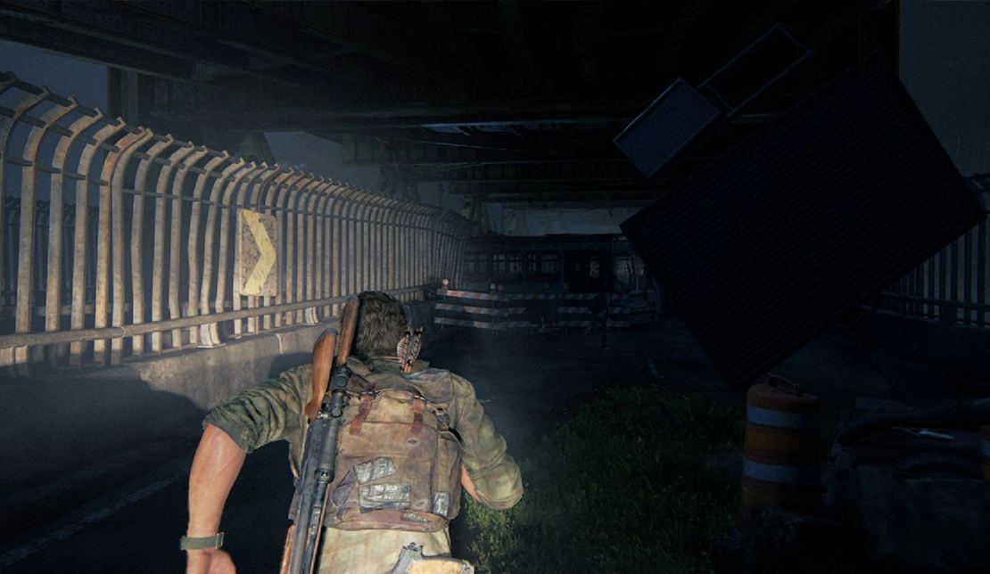 یک صحنه از فرار کردن بازیکن در  بازی The The Last of Us