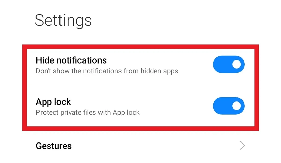 نمایش گزینه App Lock در تنظیمات شیائومی