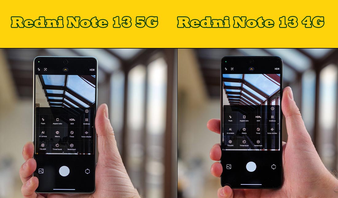 مقایسه دوربین گوشی شیائومی ردمی نوت 13 4G و 5G در یک عکس و مکان مشابه
