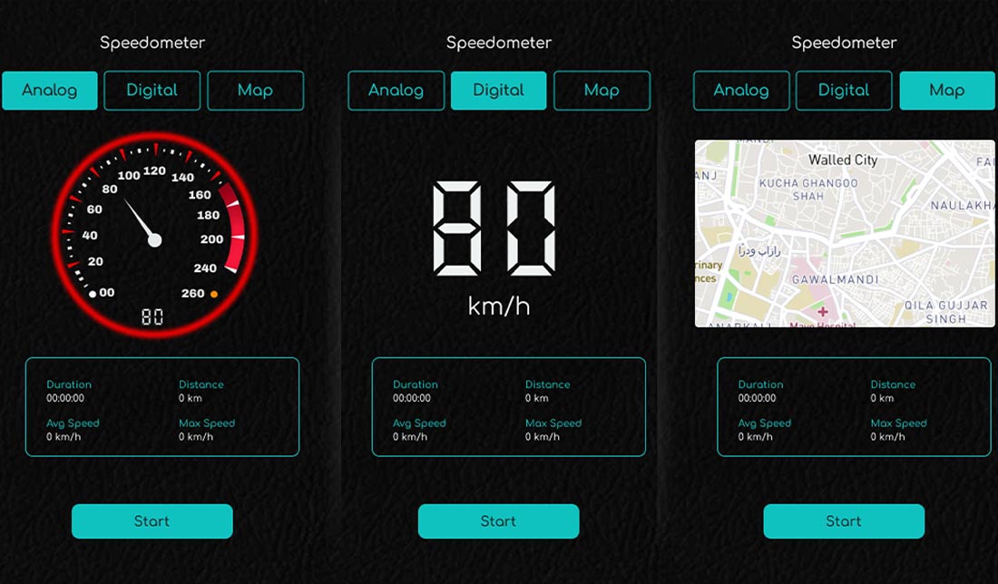 نمایش فضای داخلی برنامه Dashcam & GPS Speedometer