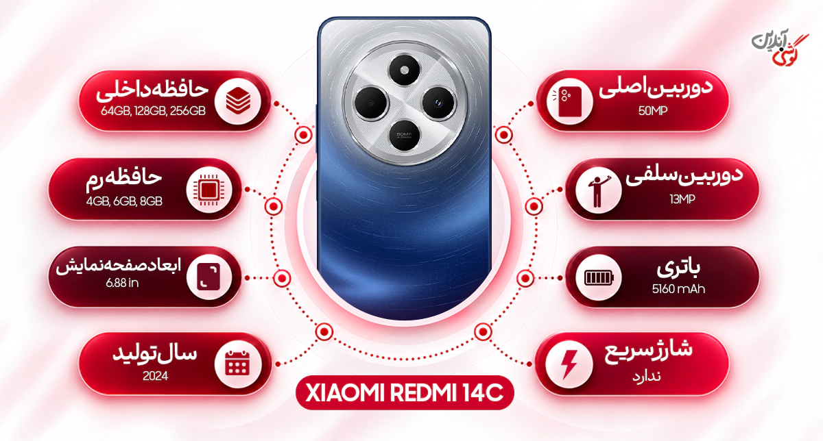 نقد و بررسی گوشی موبایل شیائومی مدل ردمی 14C 4G ظرفیت 128 گیگابایت و رم 6 گیگابایت