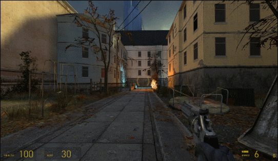 تصویر متحرک از یک صحنه از بازی Half-Life 2