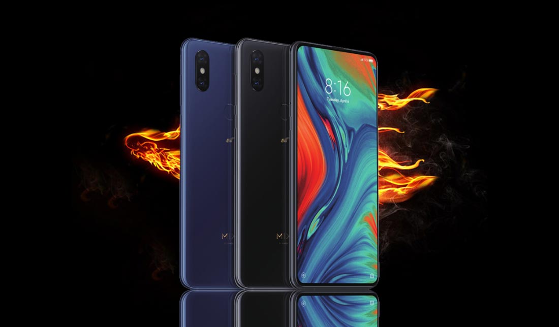 نمایش رنگبندی گوشی شیائومی Mi Mix 3 5G در کنار هم