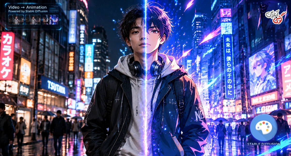 تبدیل حرفه‌ای فیلم به انیمیشن با Stable Diffusion