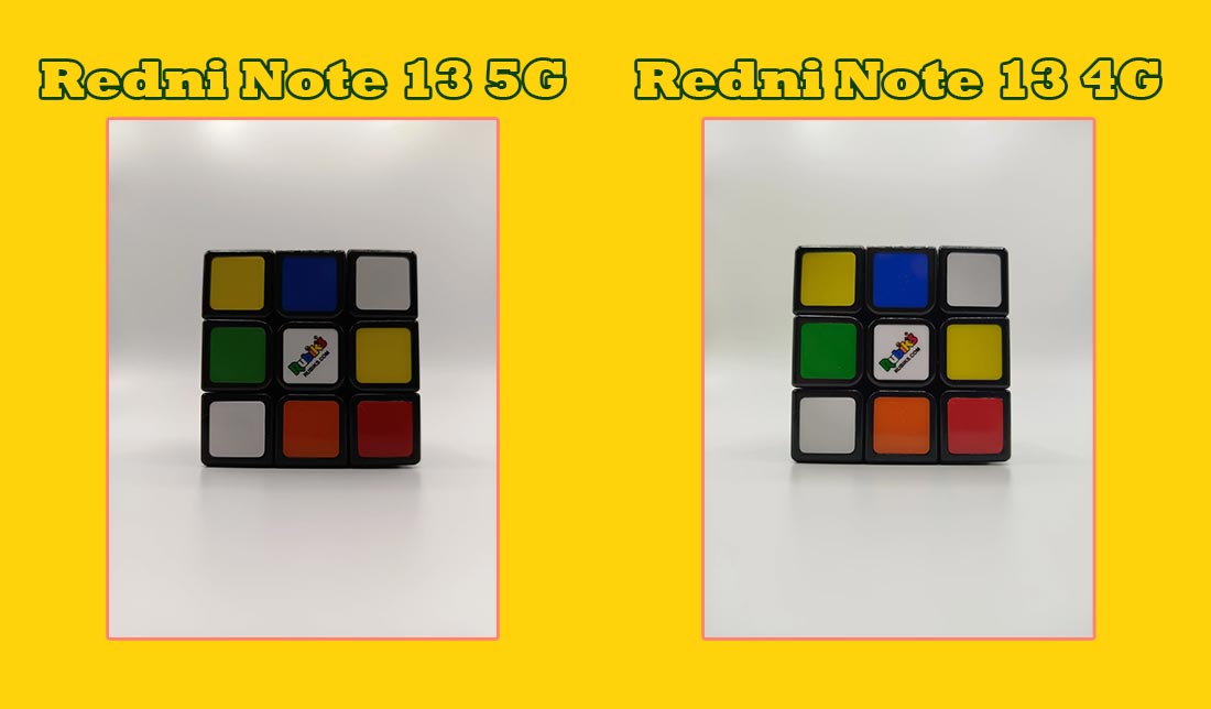 مقایسه عملکرد دوربین گوشی شیائومی ردمی نوت 13 5G و ردمی نوت 13 4G در یک موقعیت مشابه در تشخیص رنگ توسط دوربین