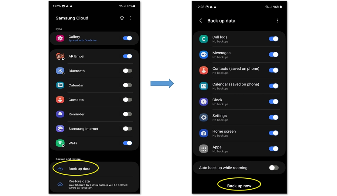 آموزش بک آپ گرفتن با Samsung Cloud در سامسونگ