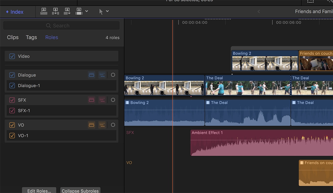 نمایش بخش Timeline در برنامه فاینال کات پرو