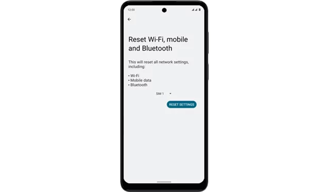 صفحه Reset Wi-Fi در گوشی موتورولا