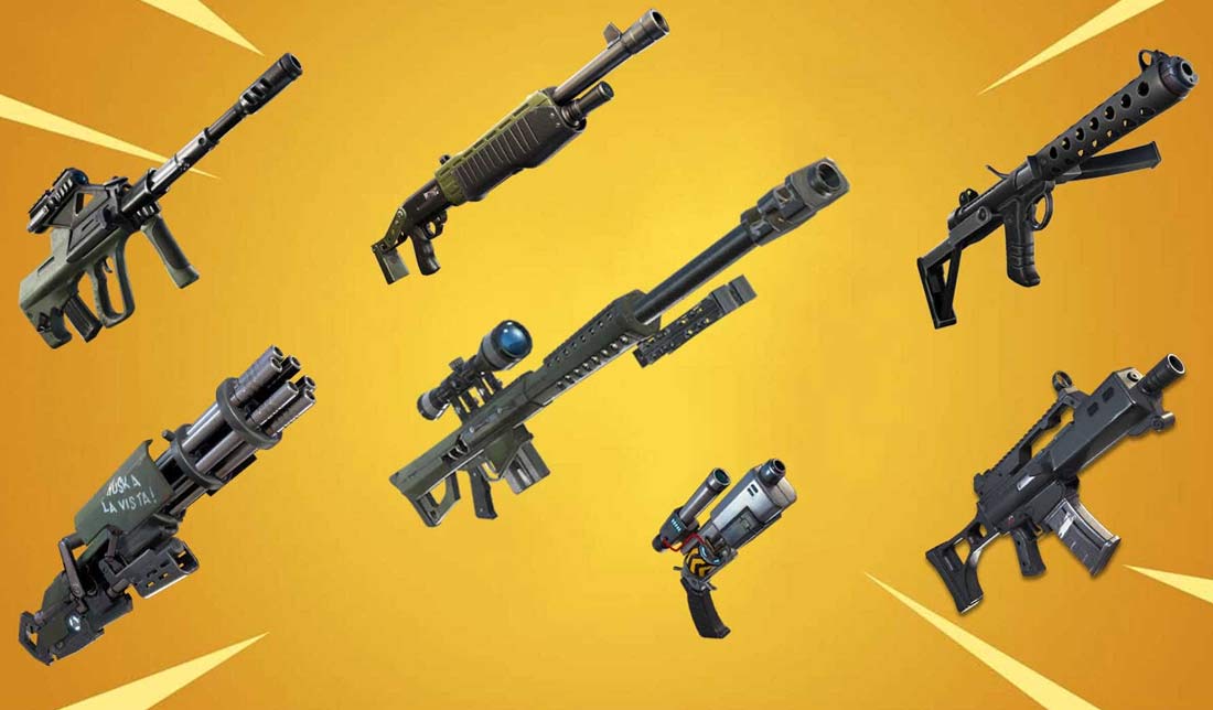 اسلحه های مختلف در بازی ‏Fortnite