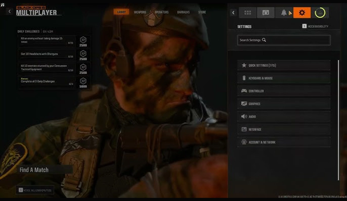نمایش بخش تنظیمات کالاف دیوتی Black Ops 6