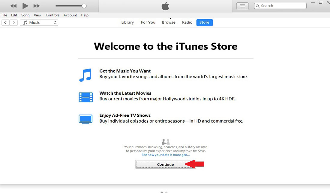 اسکرین‌شات چهارمین مرحله ساخت اپل آی‌دی از طریق نرم‌افزار iTunes