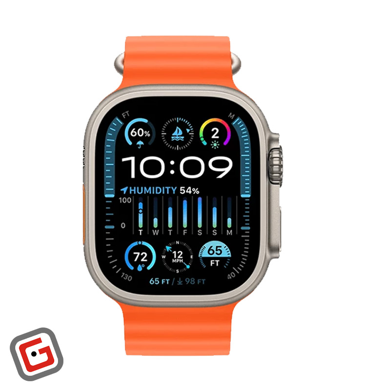 ساعت هوشمند هاینو تکو مدل TOP-1 با بند نارنجی از نمای روبه‌رو