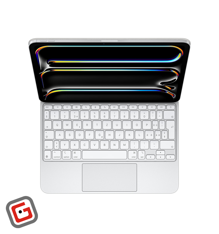 کیبورد اپل مدل Magic Keyboard برای آیپد پرو 11 اینچی M4 در رنگ سفید ار نمای بالا