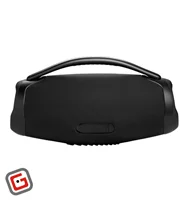 اسپیکر بلوتوثی جی‌بی‌ال مدل BoomBox 3 Wi-Fi در رنگ مشکی از نمای پشت