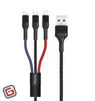 کابل شارژ و تبدیل USB سه در یک پرووان مدل PCC280 به طول 1 متر