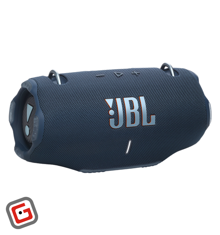 اسپیکر بلوتوثی جی‌بی‌ال مدل JBL Xtreme 4 رنگ سرمه‌ای نمای سه‌رخ