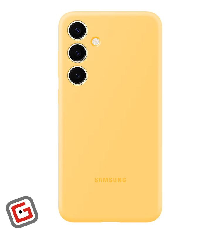 قاب سیلیکونی گوشی سامسونگ مدل Galaxy S24 Plus رنگ زرد در حالت نمایش دوربین ها در قاب