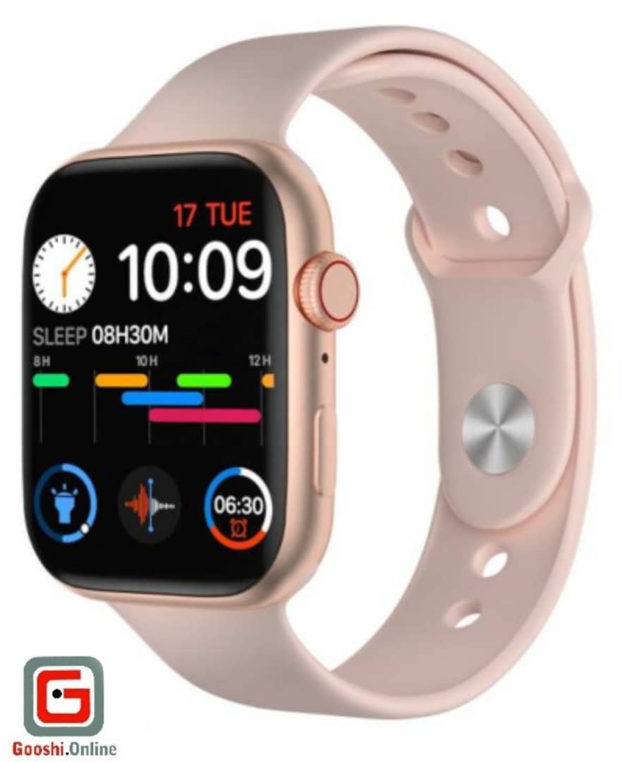 ساعت هوشمند مدل Watch 7 Pro 45mm از نمای کناری سمت کلیدها رنگ رزگلد