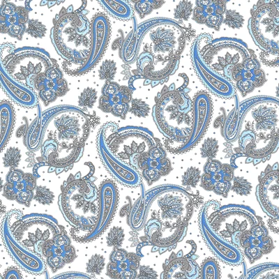 کاغذ کادو - طرح پیزلی آبی با زمینه سفید کد 003