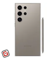 گوشی موبایل سامسونگ مدل گلکسی S24 Ultra 5G خاکستری از نمای پشت به همراه قلم