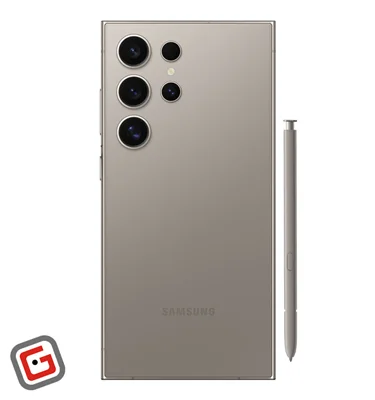 گوشی موبایل سامسونگ مدل گلکسی S24 Ultra 5G خاکستری از نمای پشت به همراه قلم