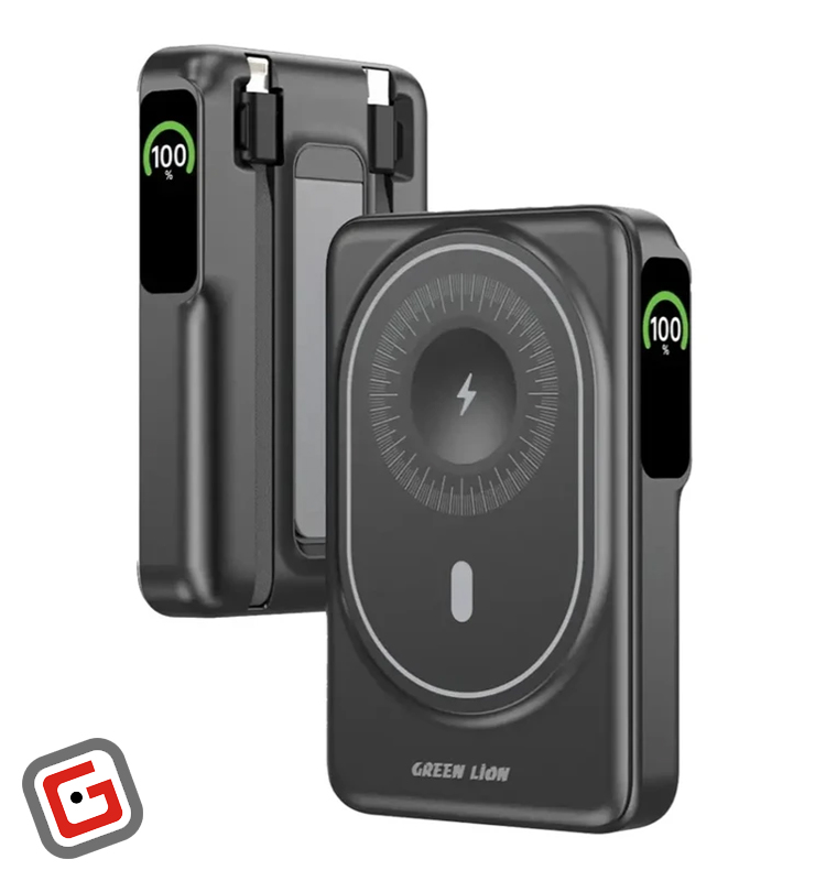 پاوربانک فست شارژ 22.5 وات گرین لاین مدل Mag-Vision ظرفیت 10000 میلی آمپر