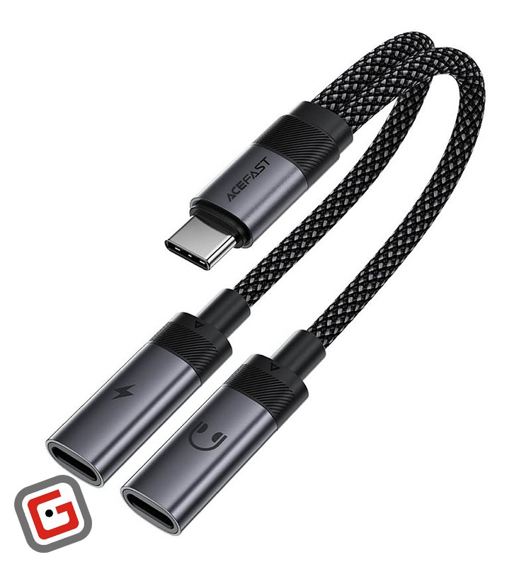 مبدل USB-C به دو USB-C ایس فست مدل J14 توان ۶۰ وات
