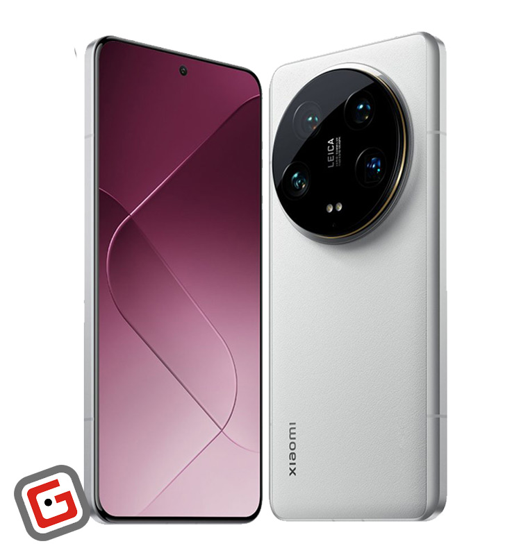 گوشی موبایل شیائومی 14 Ultra 5G سفید از نمای پشت و جلو
